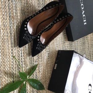 COACH VARICK Pump 85MM black suede, size 5.5